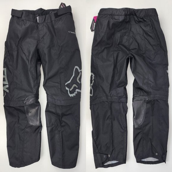 New Fox Switch Silvah Womens Jrs 13/14 MX Moto Riding Pants Convertible Zip Legs - Picture 2 of 16